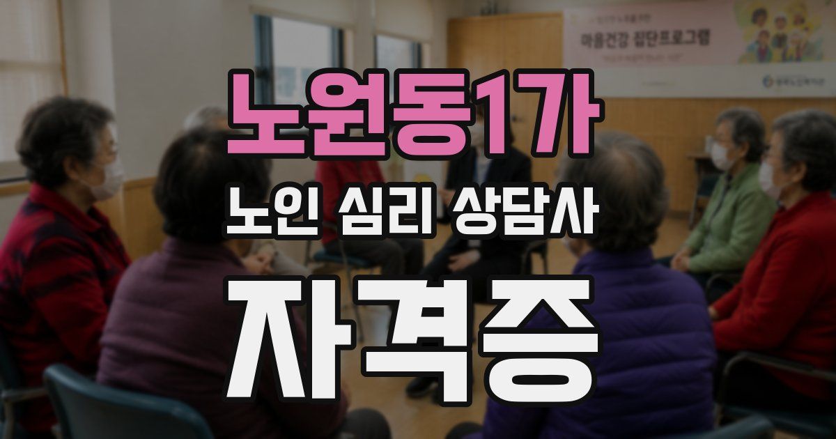 노원동1가 노인 심리 상담사 자격증