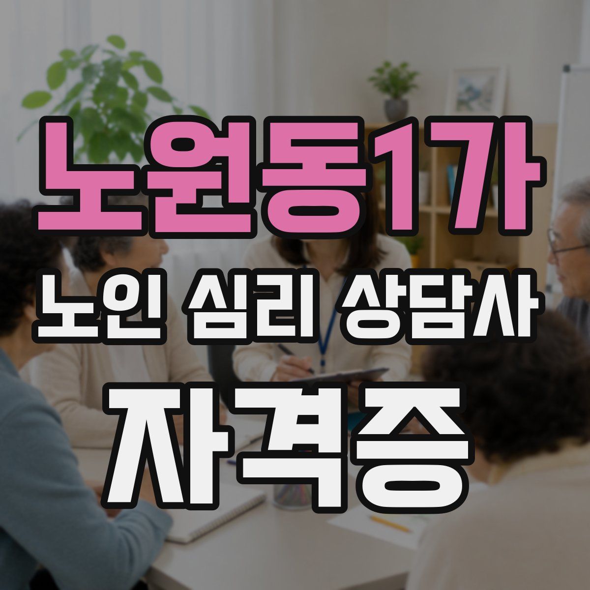 노원동1가 노인 심리 상담사 자격증