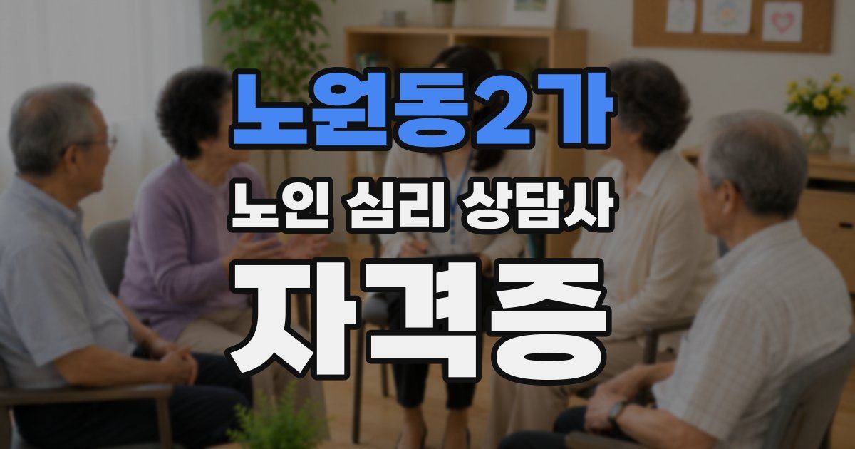 노원동2가 노인 심리 상담사 자격증