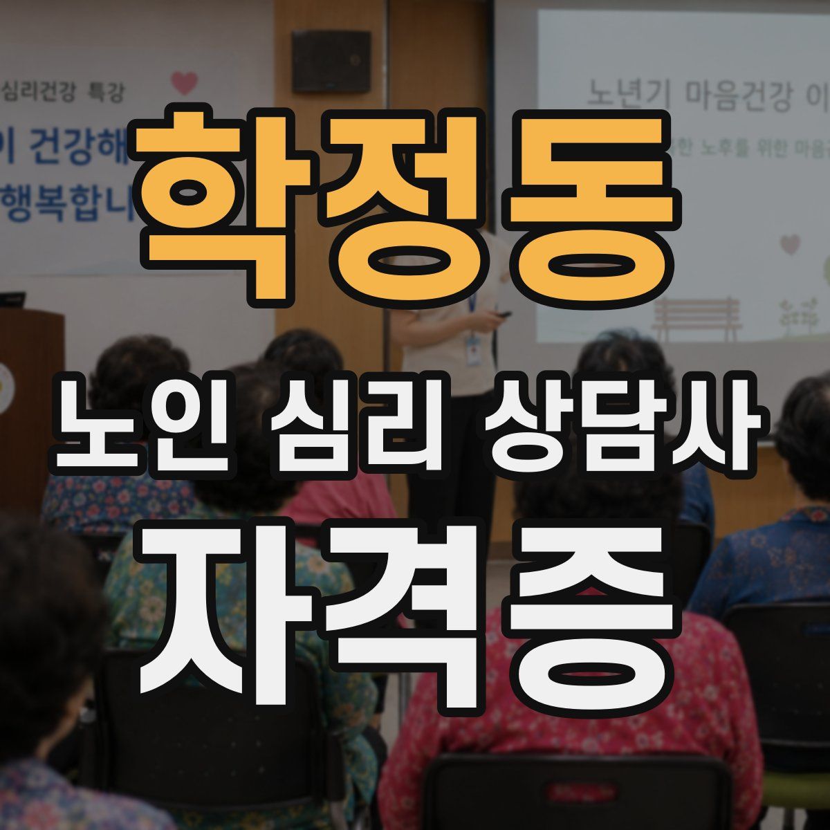 학정동 노인 심리 상담사 자격증