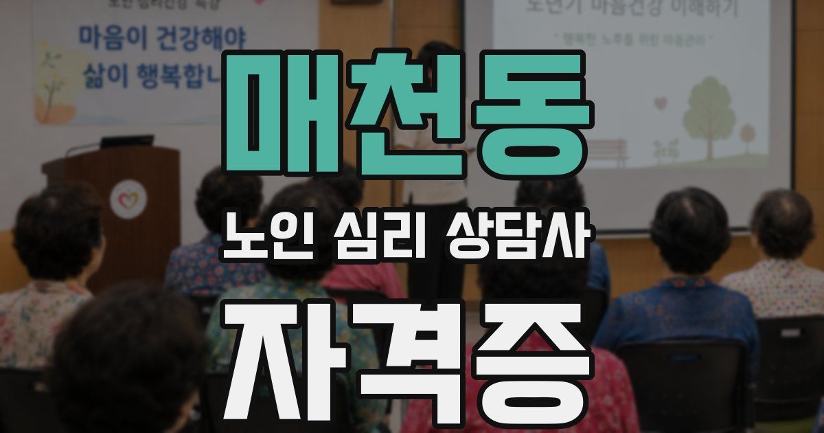 매천동 노인 심리 상담사 자격증