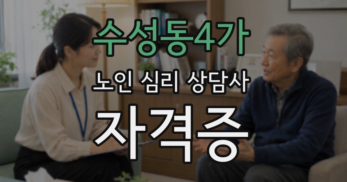 수성동4가 노인 심리 상담사 자격증