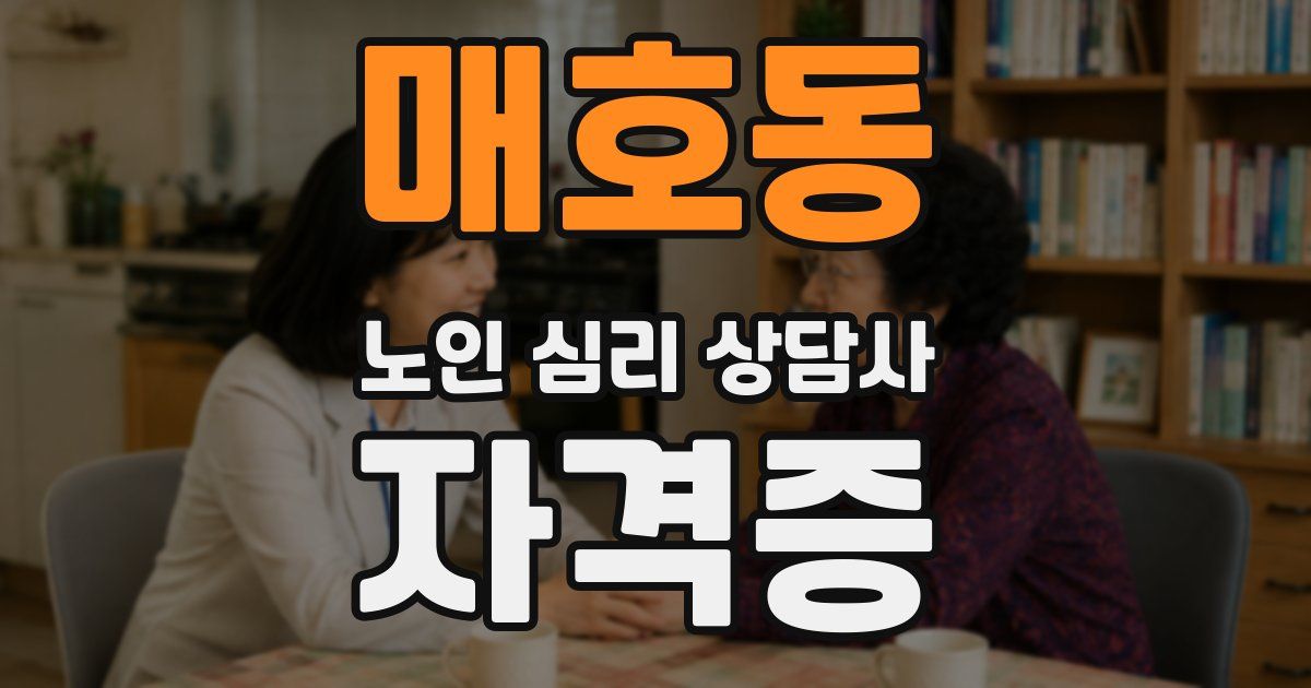 매호동 노인 심리 상담사 자격증