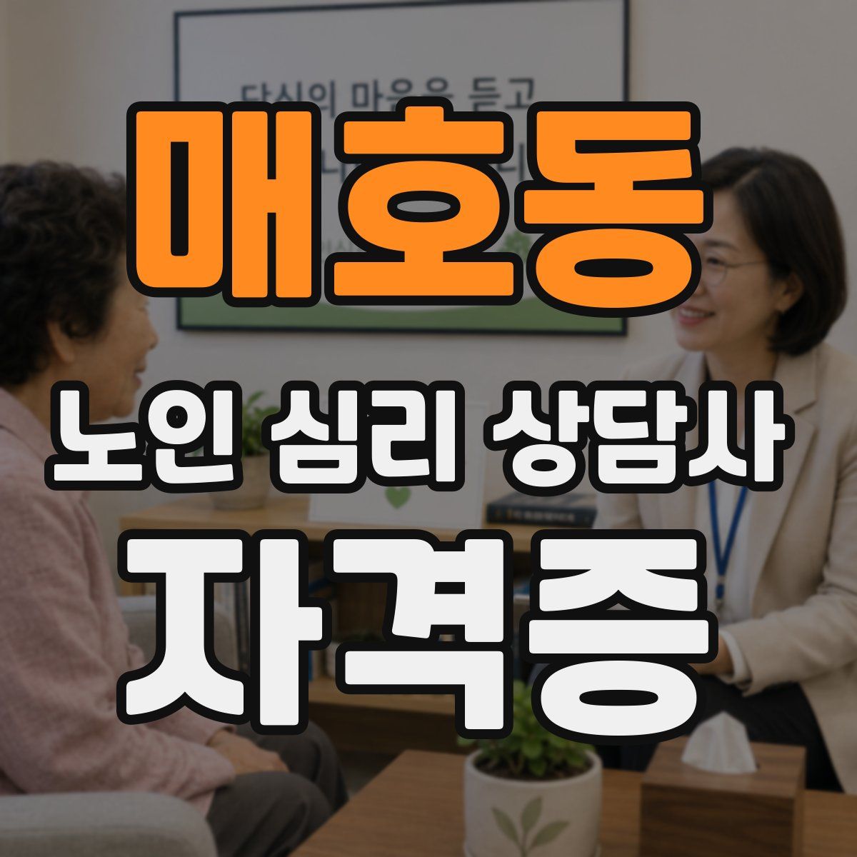 매호동 노인 심리 상담사 자격증