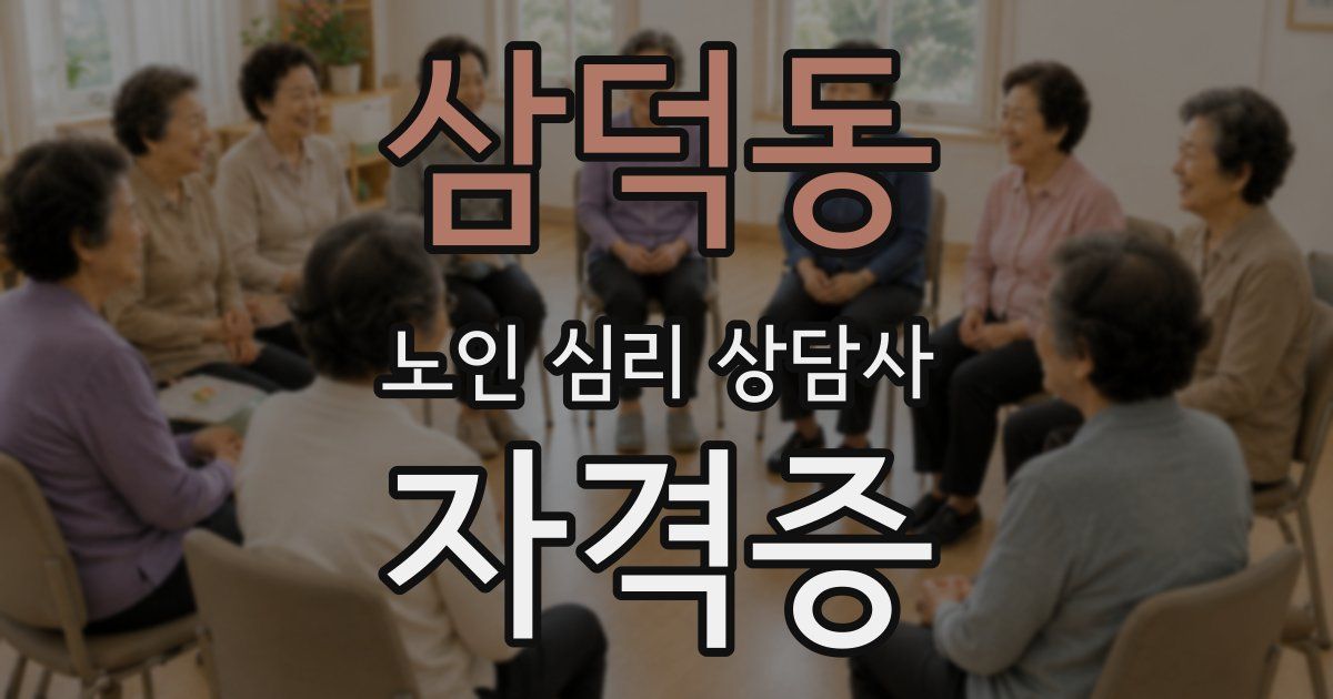 삼덕동 노인 심리 상담사 자격증