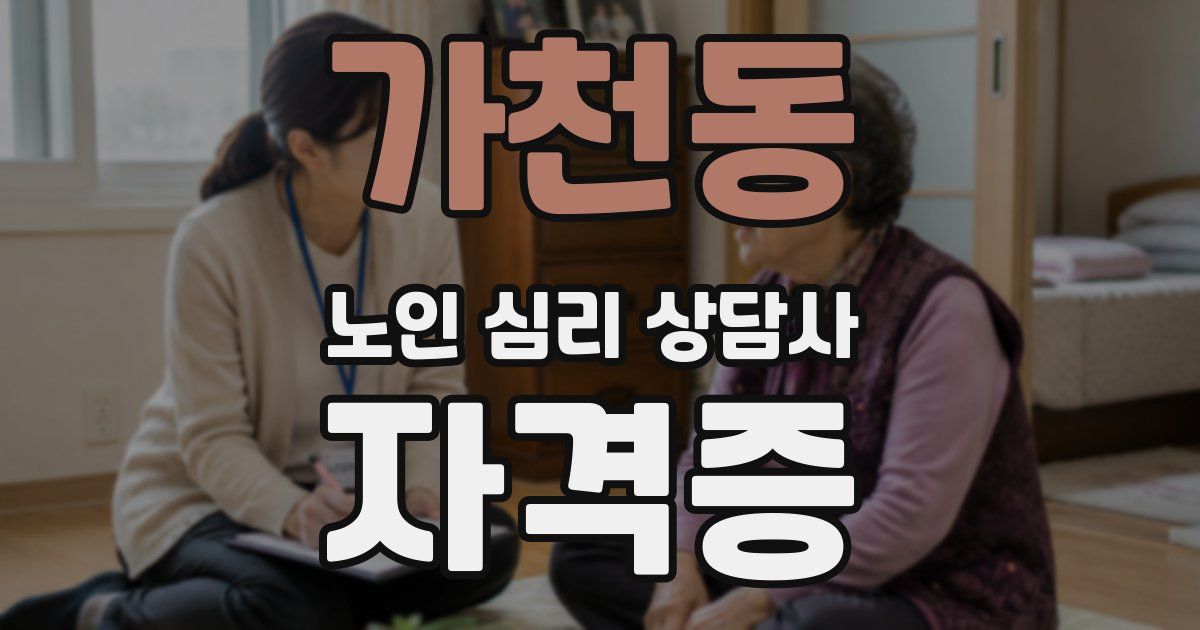 가천동 노인 심리 상담사 자격증