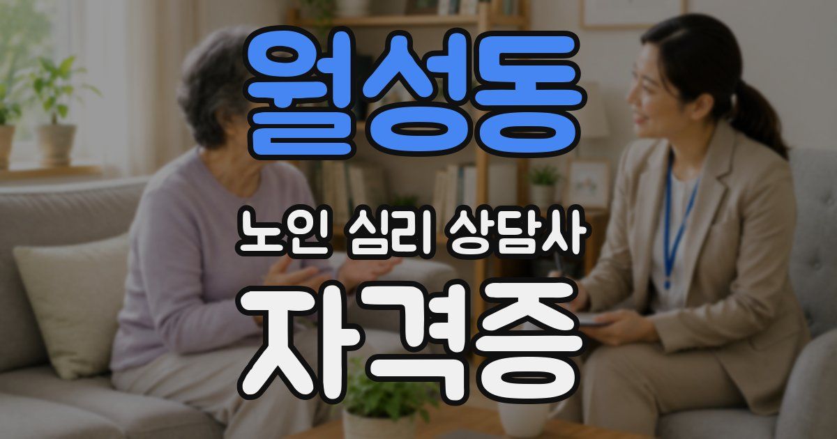 월성동 노인 심리 상담사 자격증