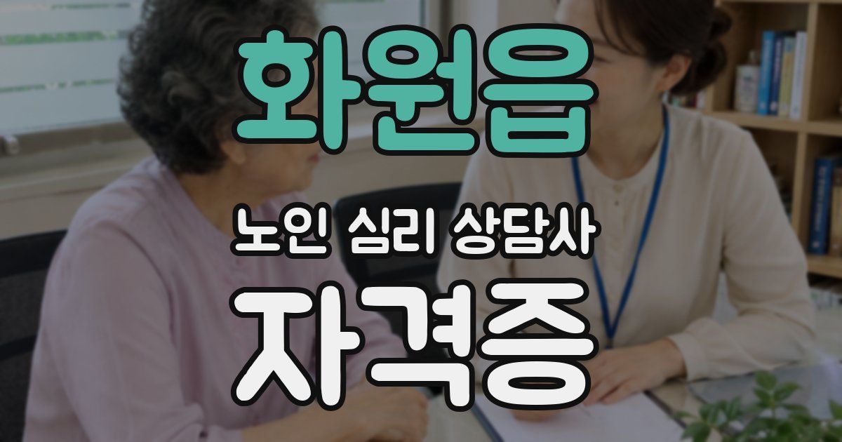화원읍 노인 심리 상담사 자격증