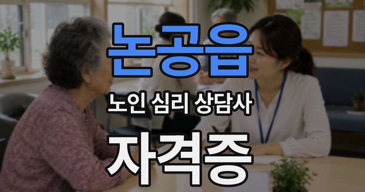 논공읍 노인 심리 상담사 자격증