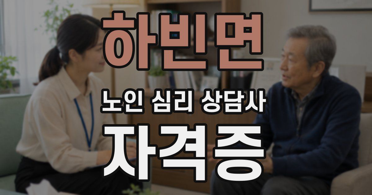 하빈면 노인 심리 상담사 자격증