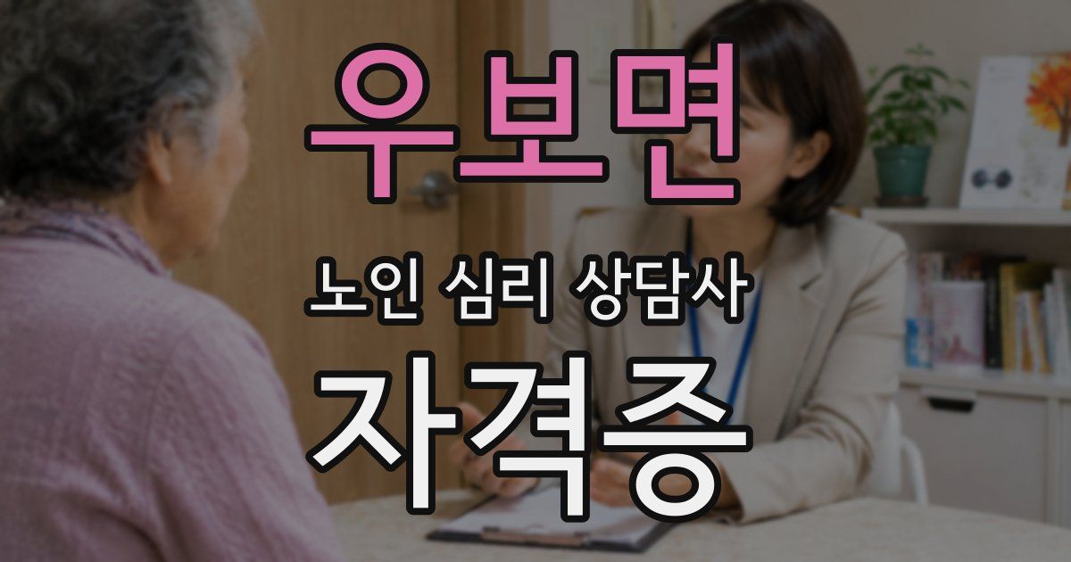 우보면 노인 심리 상담사 자격증