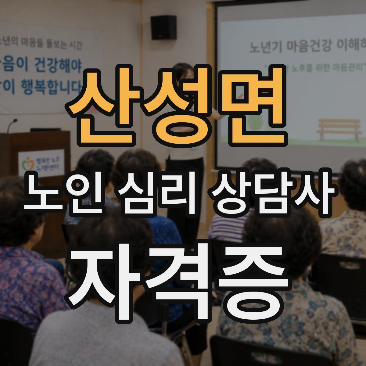 산성면 노인 심리 상담사 자격증