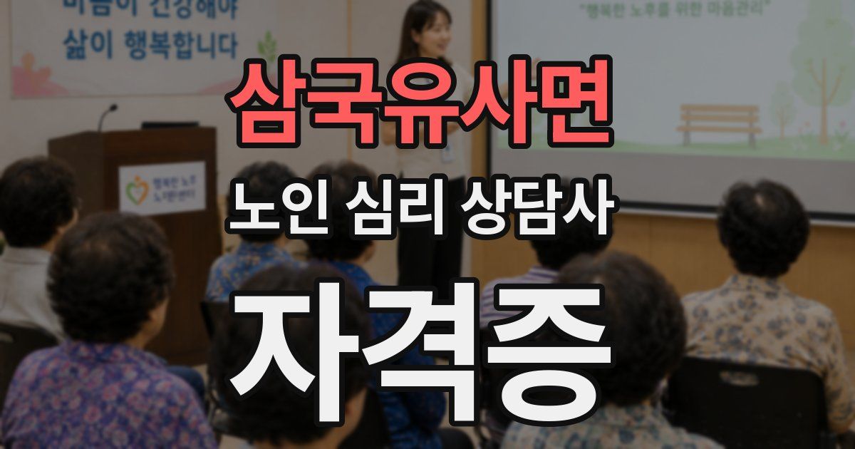삼국유사면 노인 심리 상담사 자격증
