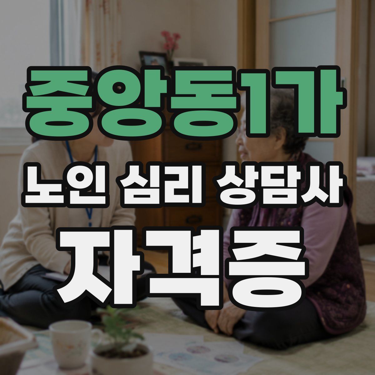 중앙동1가 노인 심리 상담사 자격증