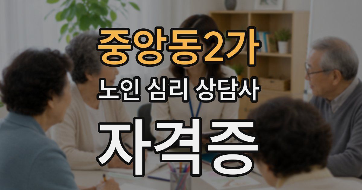 중앙동2가 노인 심리 상담사 자격증