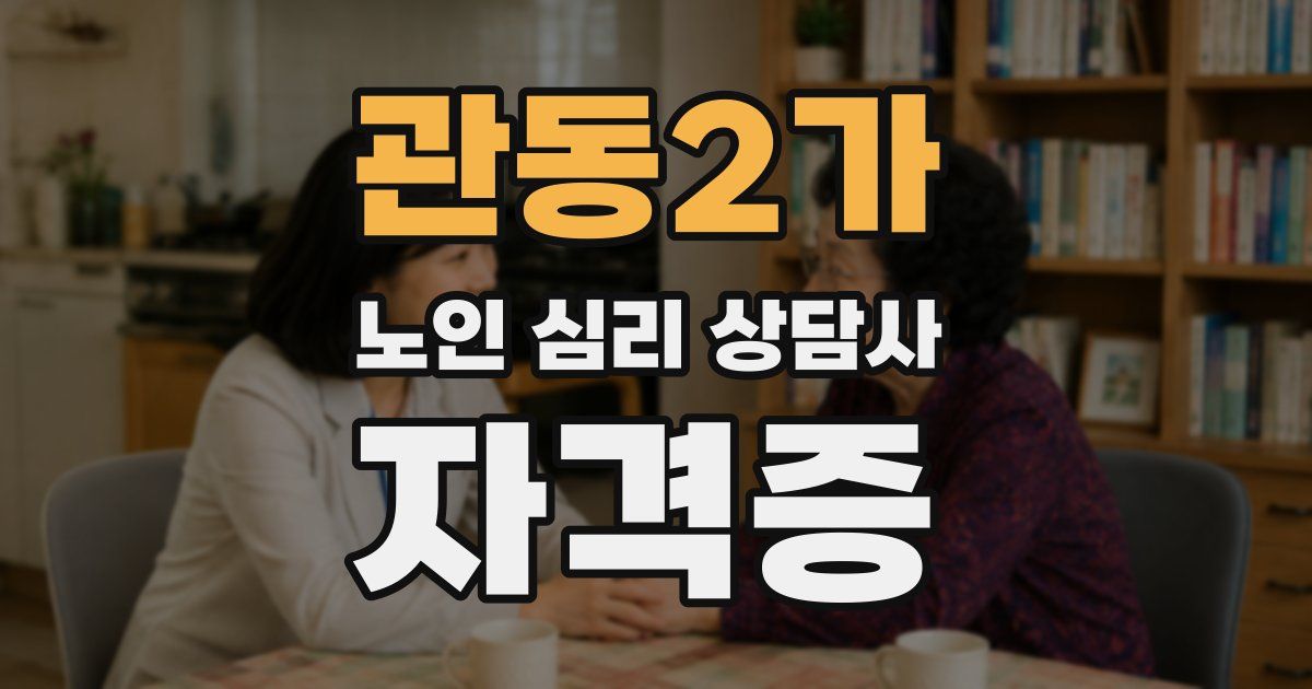 관동2가 노인 심리 상담사 자격증