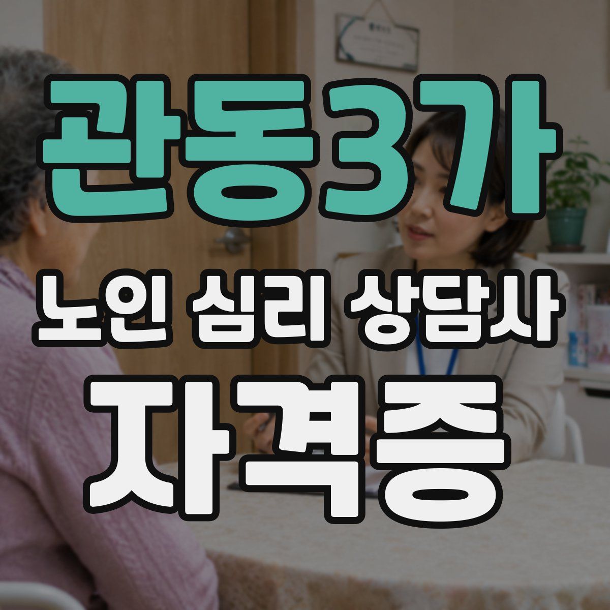 관동3가 노인 심리 상담사 자격증