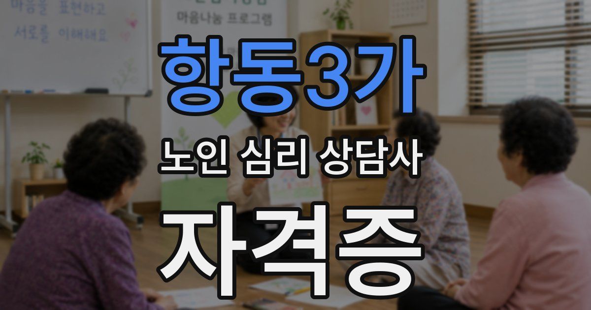 항동3가 노인 심리 상담사 자격증