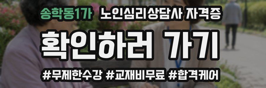 송학동1가 노인 심리 상담사 자격증