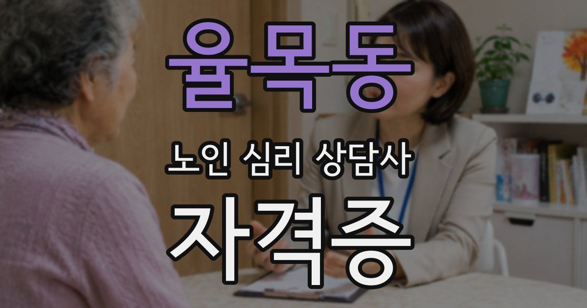 율목동 노인 심리 상담사 자격증
