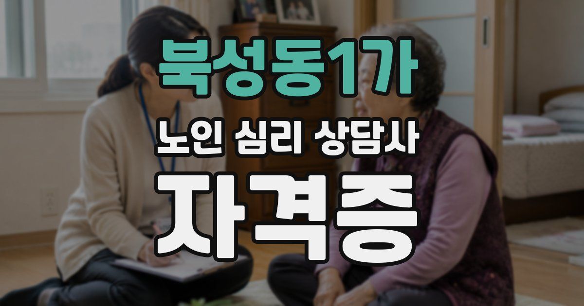 북성동1가 노인 심리 상담사 자격증