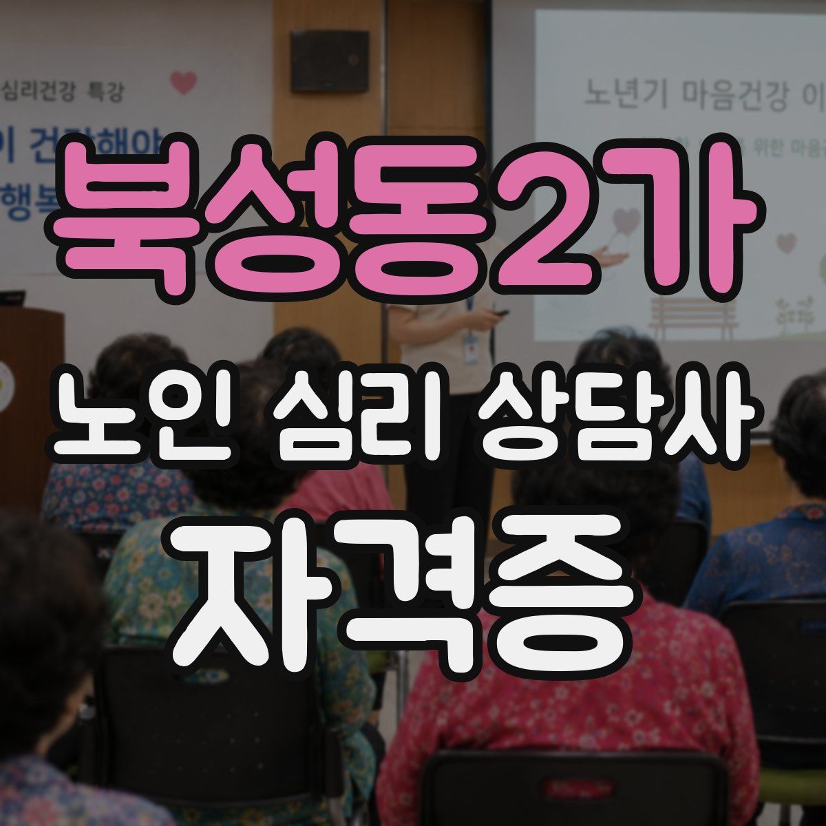 북성동2가 노인 심리 상담사 자격증