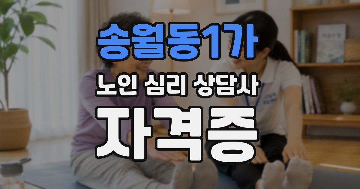 송월동1가 노인 심리 상담사 자격증