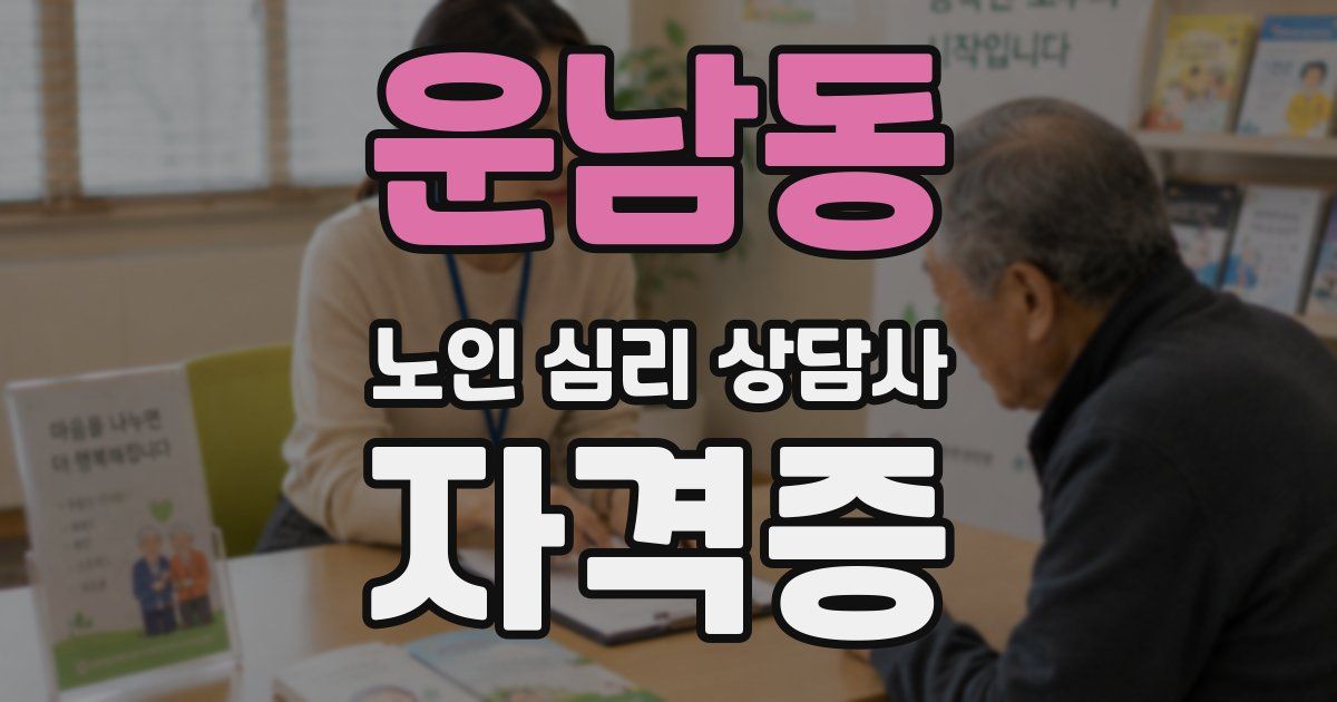 운남동 노인 심리 상담사 자격증
