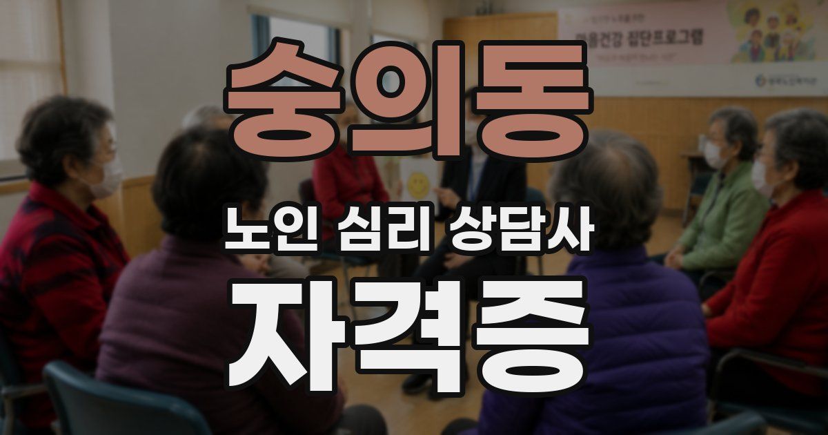 숭의동 노인 심리 상담사 자격증