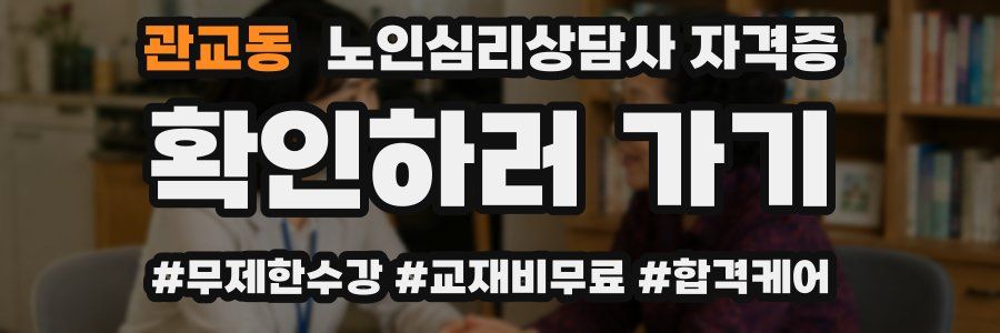 관교동 노인 심리 상담사 자격증