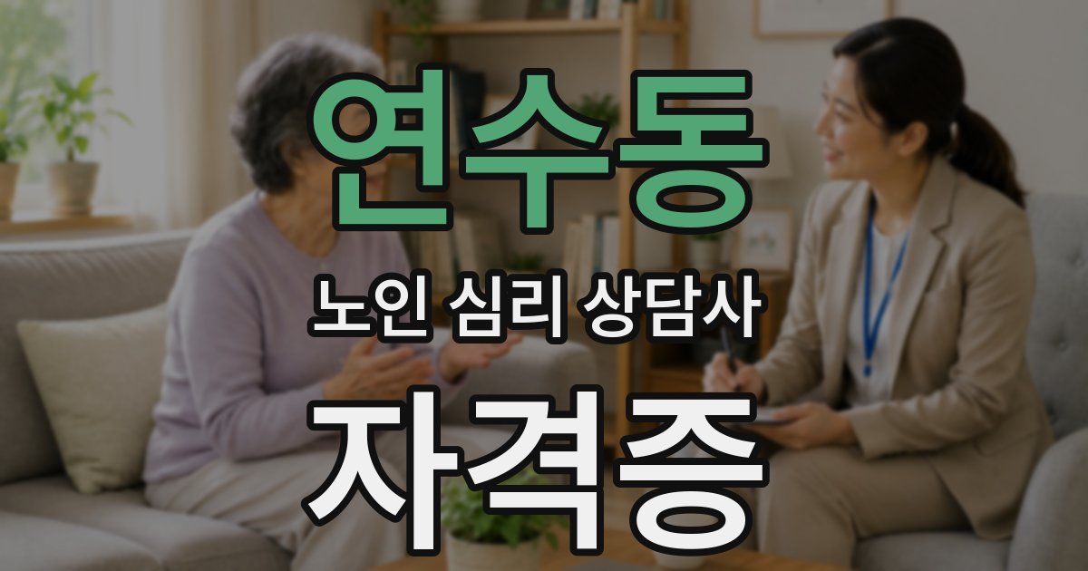 연수동 노인 심리 상담사 자격증