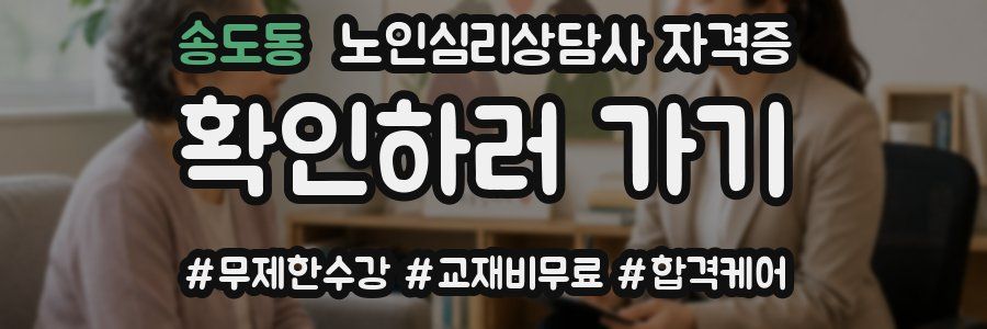송도동 노인 심리 상담사 자격증