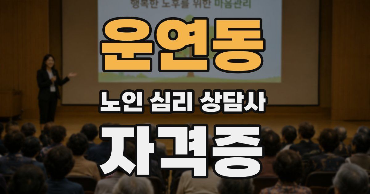 운연동 노인 심리 상담사 자격증