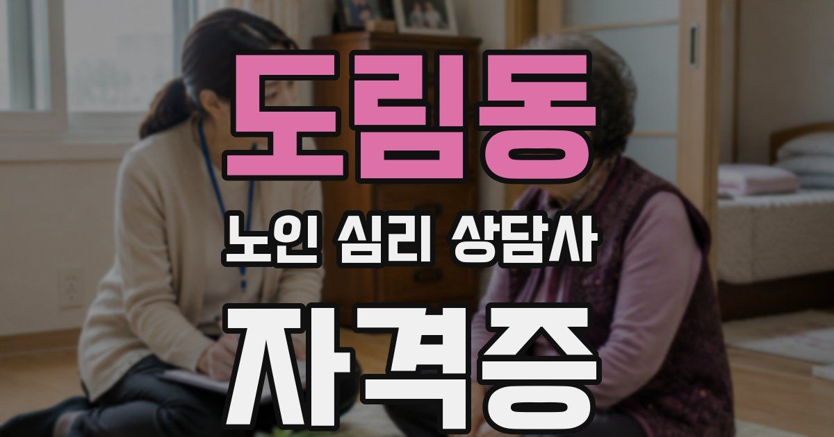 도림동 노인 심리 상담사 자격증