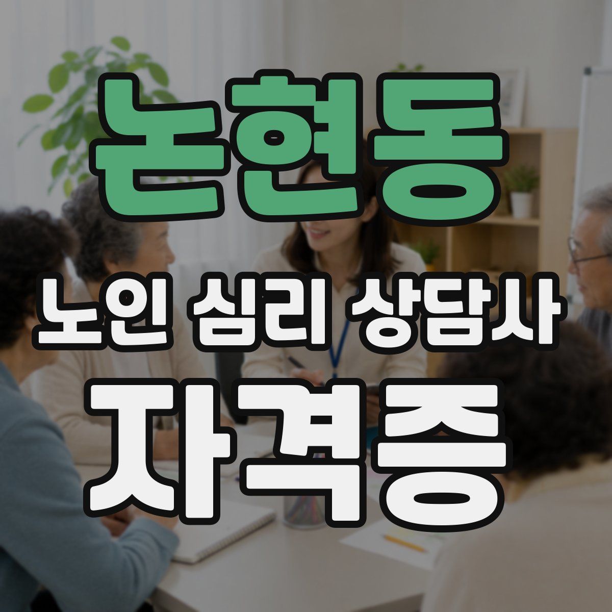 논현동 노인 심리 상담사 자격증