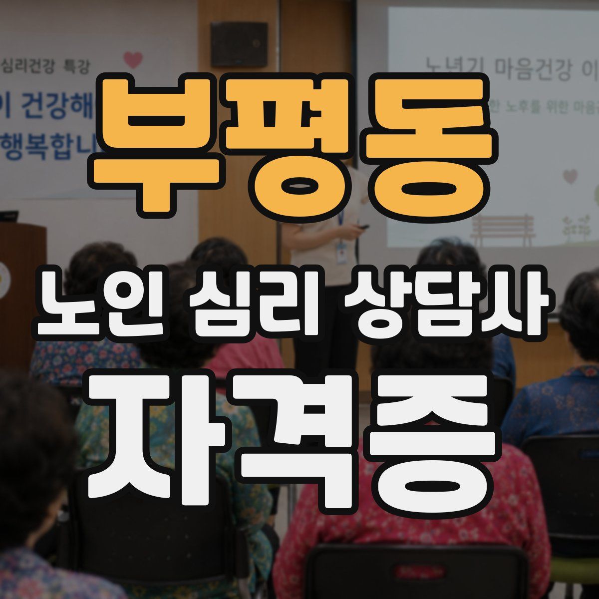 부평동 노인 심리 상담사 자격증