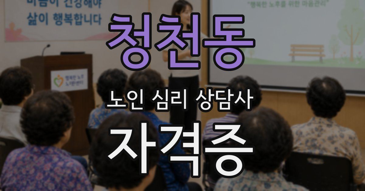 청천동 노인 심리 상담사 자격증