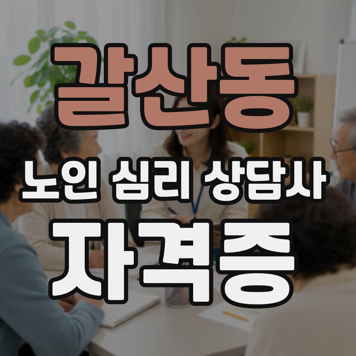 갈산동 노인 심리 상담사 자격증
