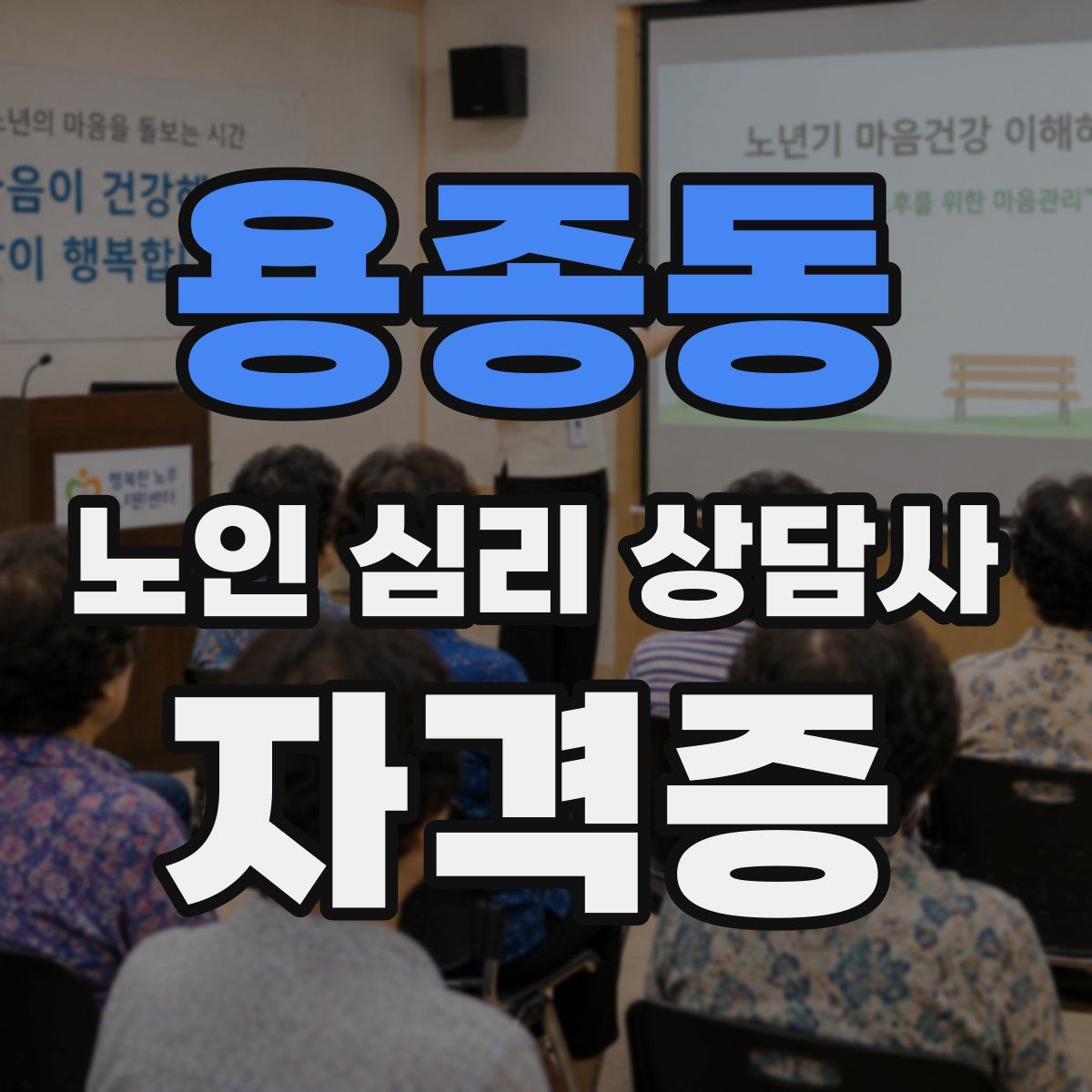 용종동 노인 심리 상담사 자격증