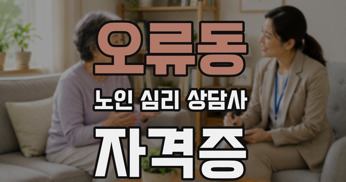 오류동 노인 심리 상담사 자격증