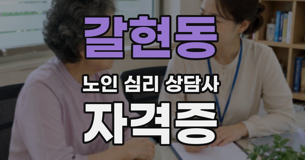 갈현동 노인 심리 상담사 자격증