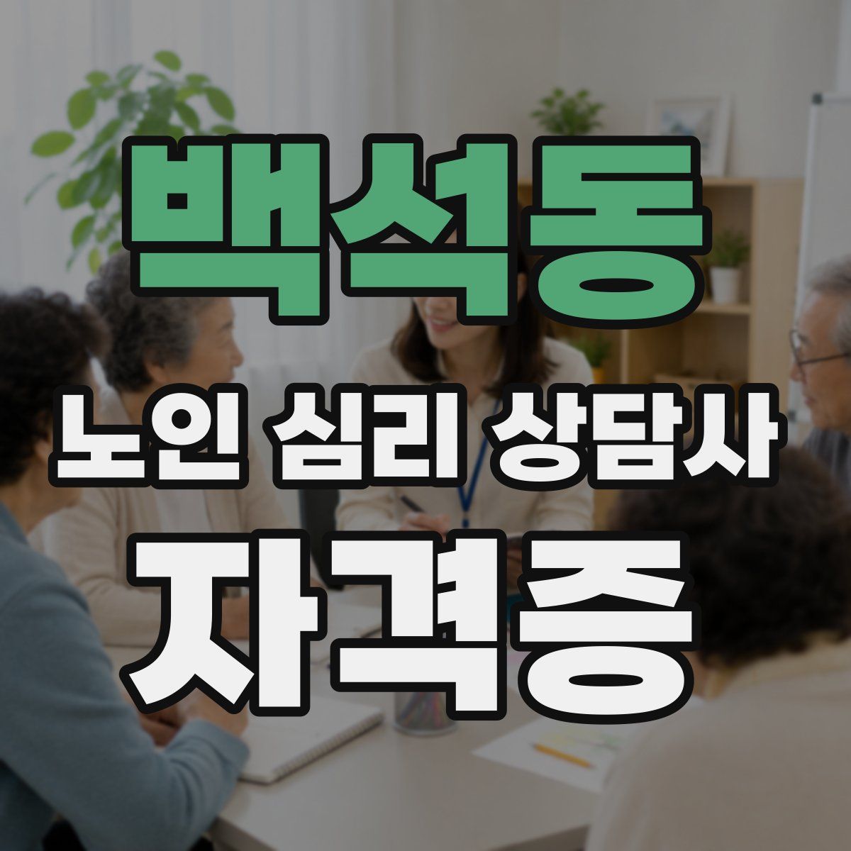 백석동 노인 심리 상담사 자격증
