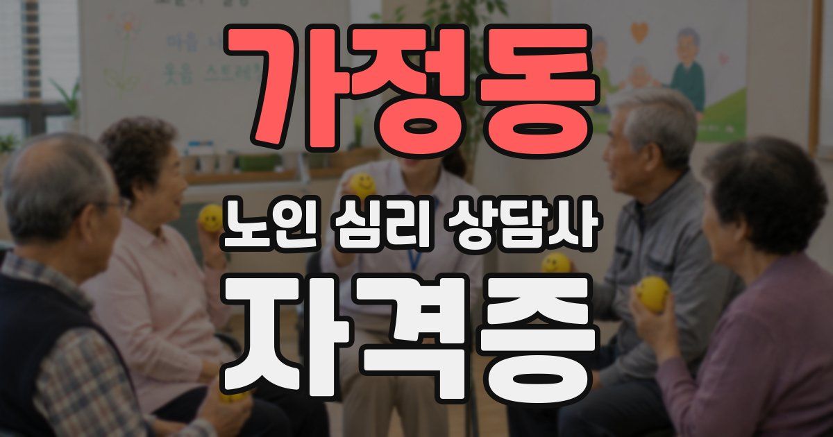 가정동 노인 심리 상담사 자격증