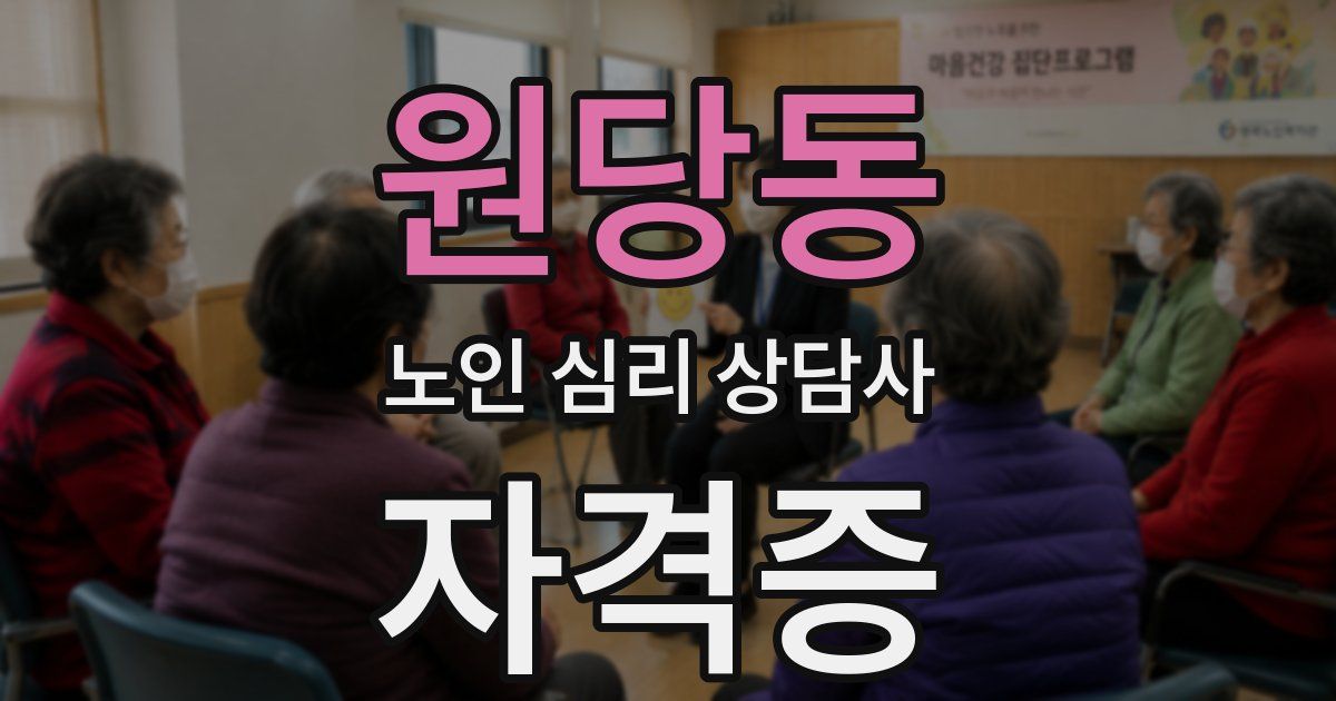 원당동 노인 심리 상담사 자격증