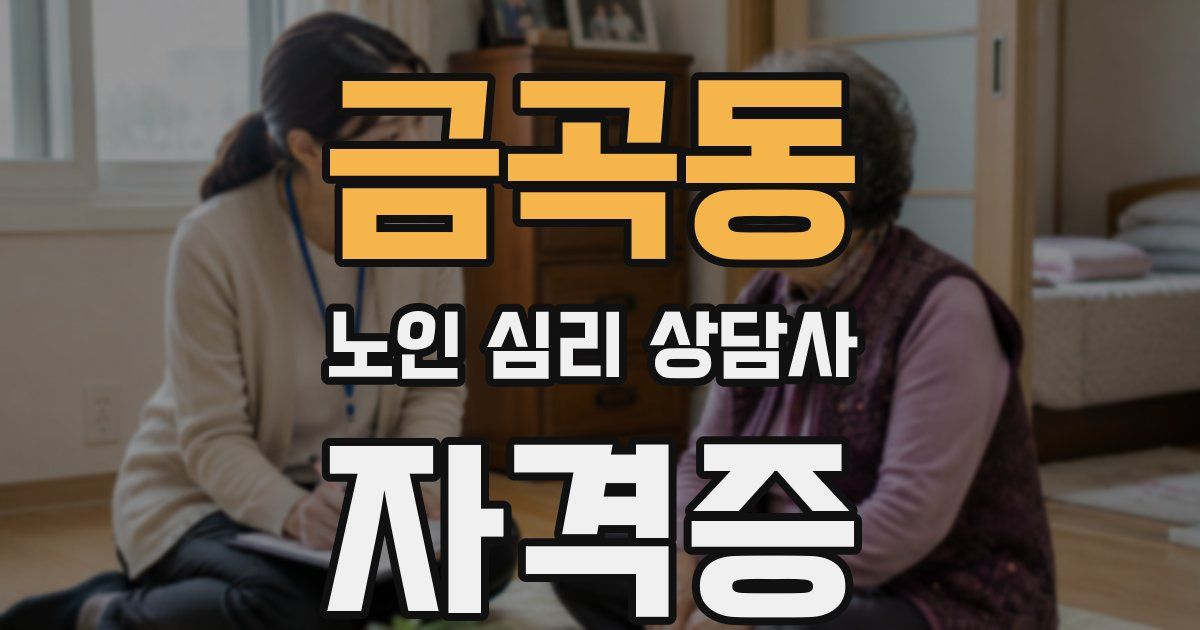 금곡동 노인 심리 상담사 자격증