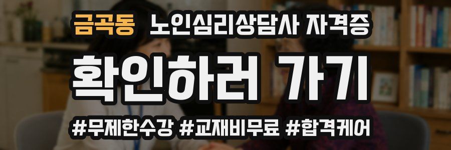금곡동 노인 심리 상담사 자격증