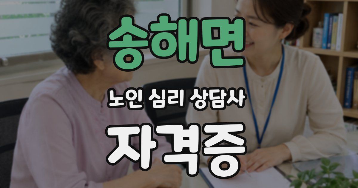 송해면 노인 심리 상담사 자격증