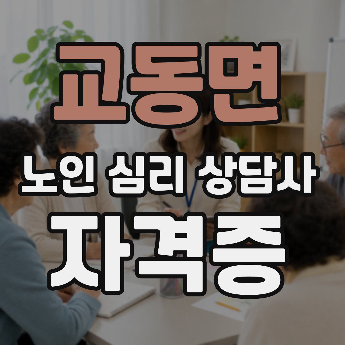 교동면 노인 심리 상담사 자격증