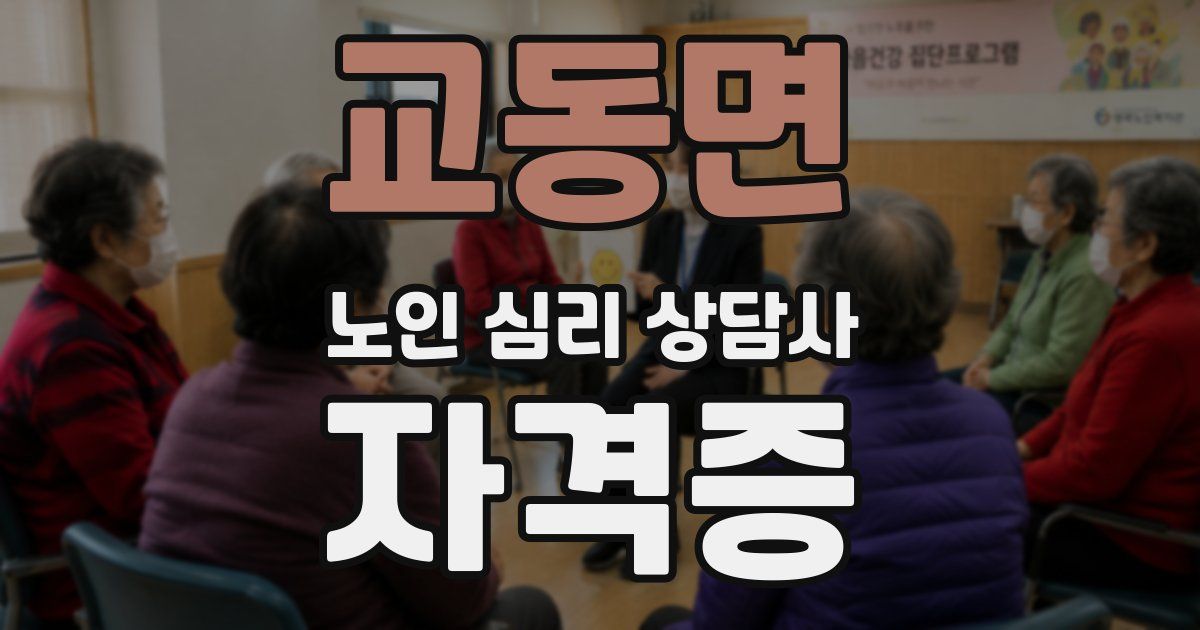 교동면 노인 심리 상담사 자격증