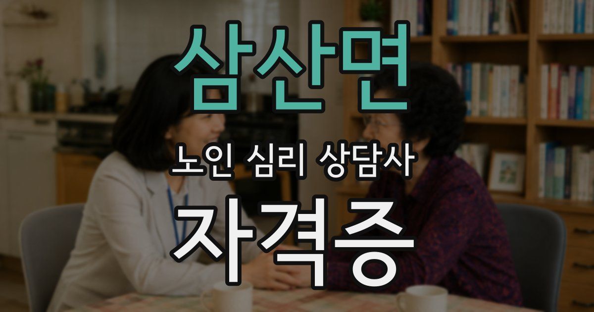 삼산면 노인 심리 상담사 자격증